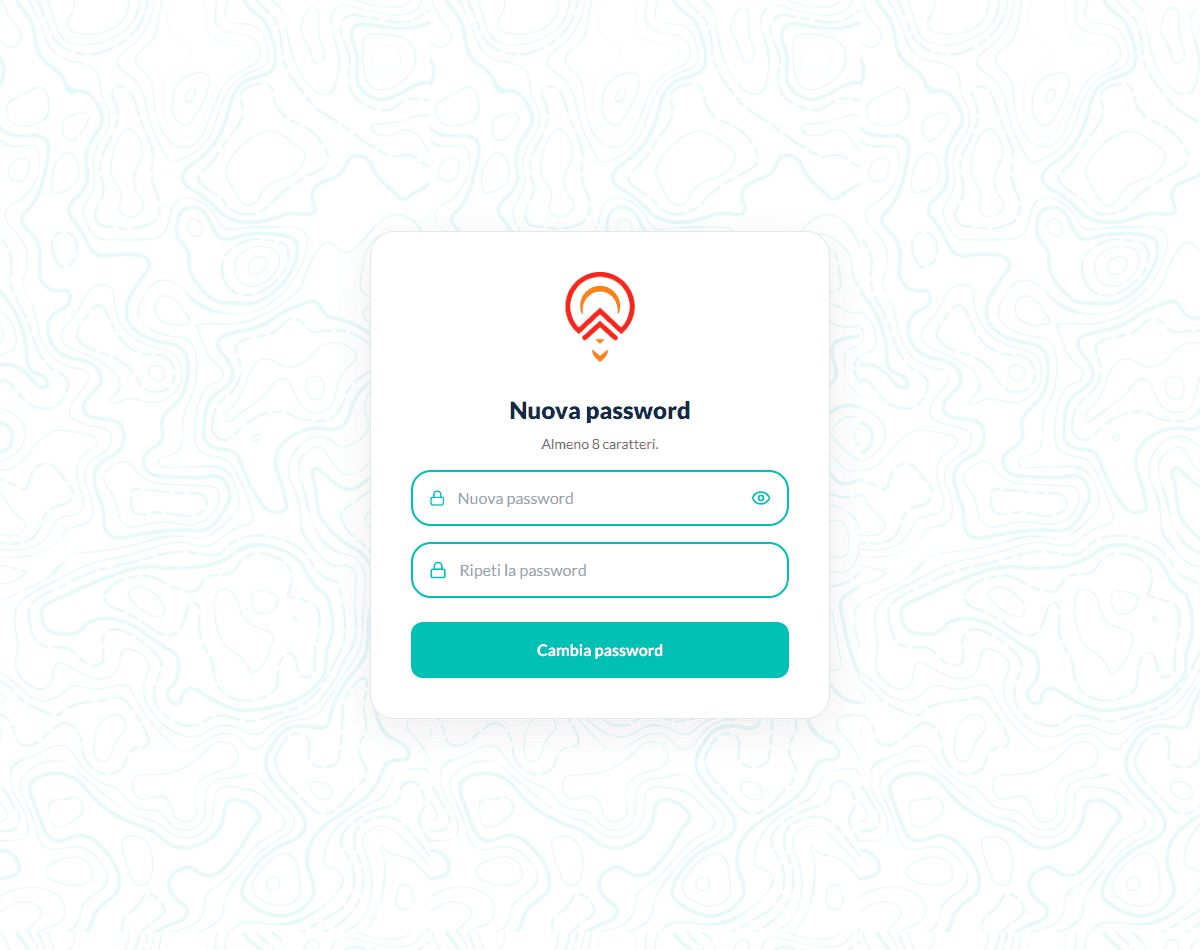 Schermata per scegliere la nuova password